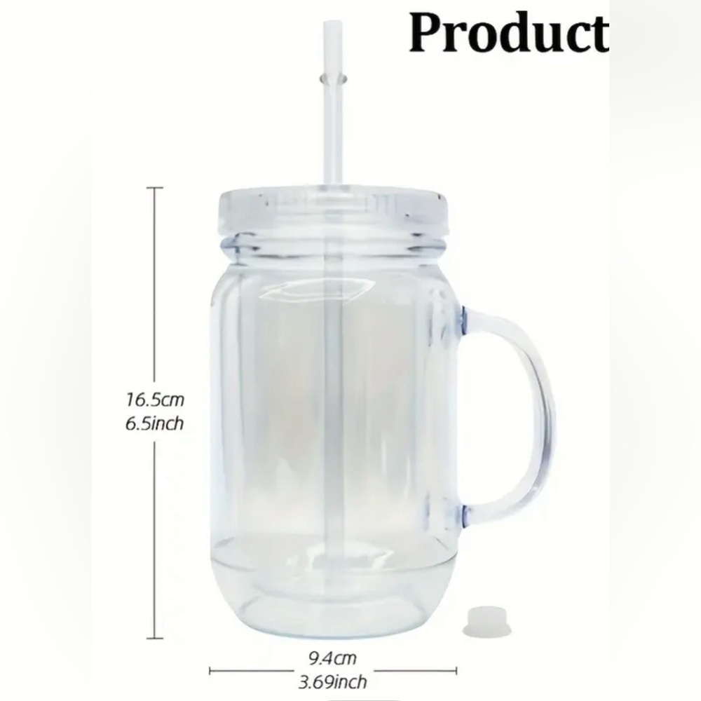 20 oz Acrylic Double-Walled Mason Jar Tumbler for CUSTOM Snow Globe Tumbler - Picture 2 of 2